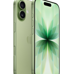 Nombre del producto → “iPhone 17” “iPhone 17 en color verde” Características visibles en la imagen → “frontal y posterior del teléfono” o “mostrando la pantalla encendida”