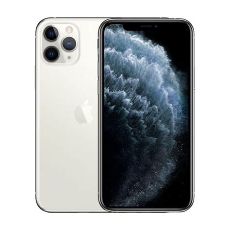 iPhone 11 Pro Max de 6.5 pulgadas en color blanco, con triple cámara trasera, incluyendo un sistema gran angular, ultra gran angular y teleobjetivo, y pantalla OLED Super Retina XDR.